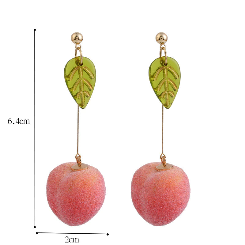 Fuzzy Peach Earrings