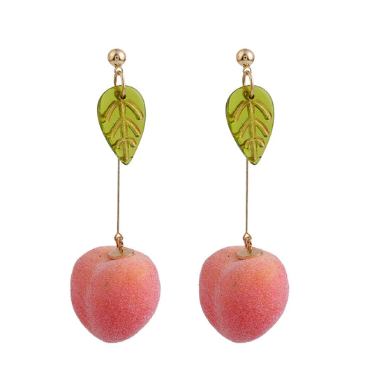 Fuzzy Peach Earrings