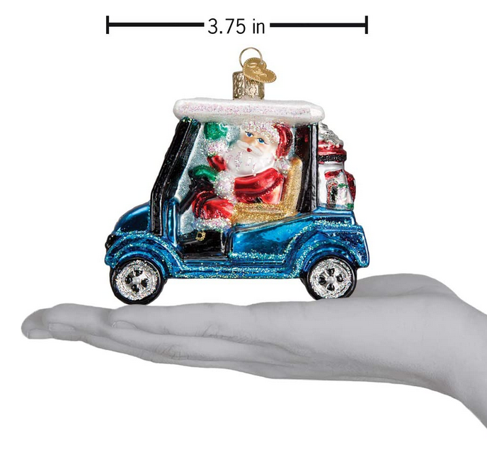 Old World Brand Santa Golf Cart Ornament